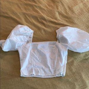 Puff Sleeve Crop Blouse